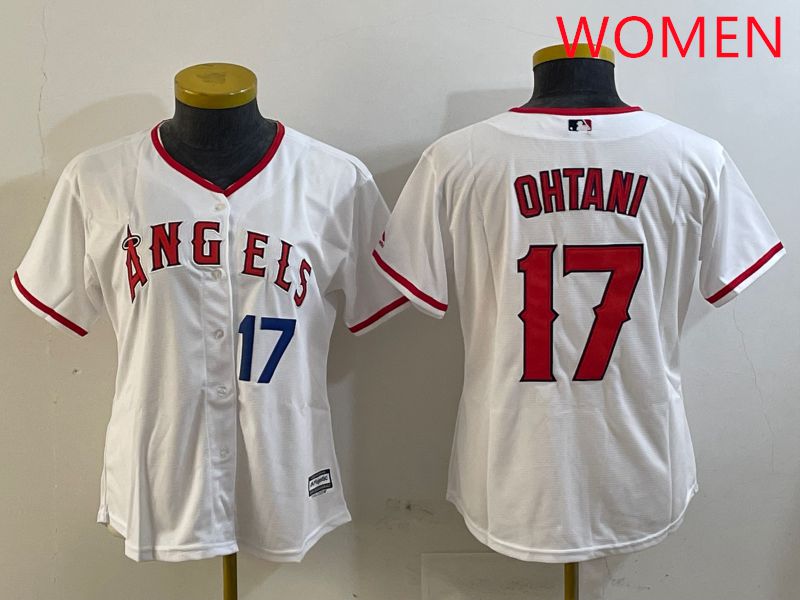 Women Los Angeles Angels #17 Ohtani White Game 2025 Nike MLB Jersey style 4->women mlb jersey->Women Jersey